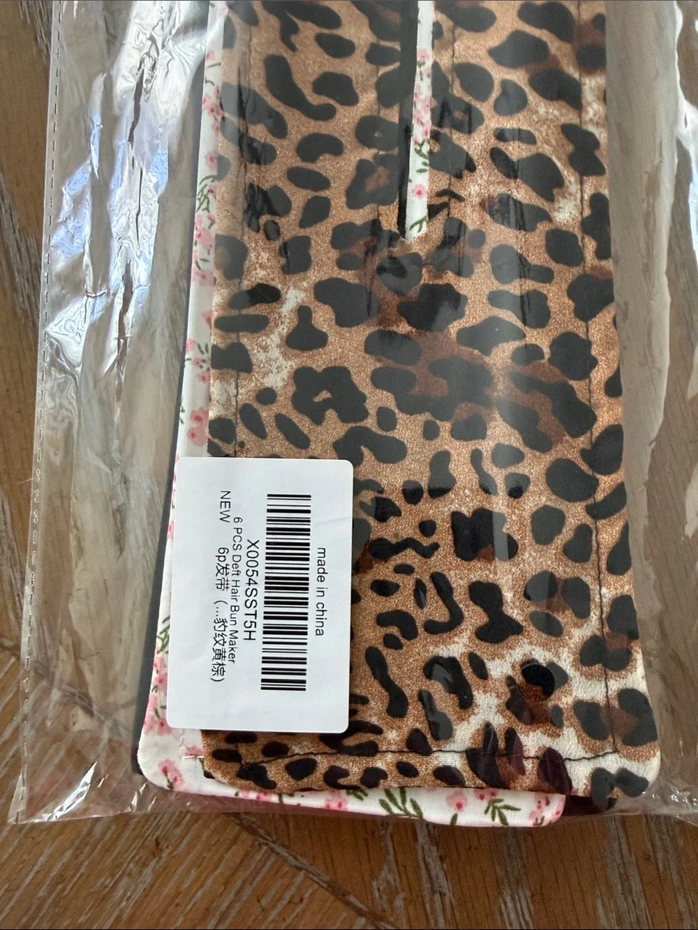Source Unknown Black Polka Dot and Leopard Hair Bun Makers with Bow